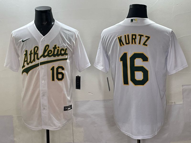 Men Oakland Athletics #16 Kurtz White Nike 2025 MLB Jersey 041